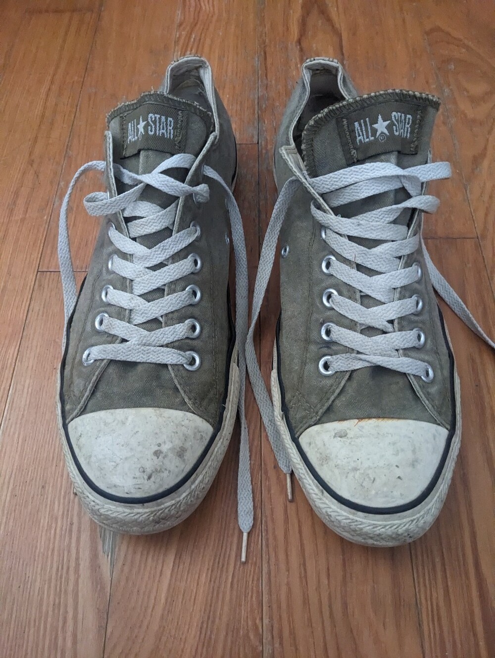 Converse Chuck Taylor Gray Tan Punk Grunge Rock Distressed Men's 12